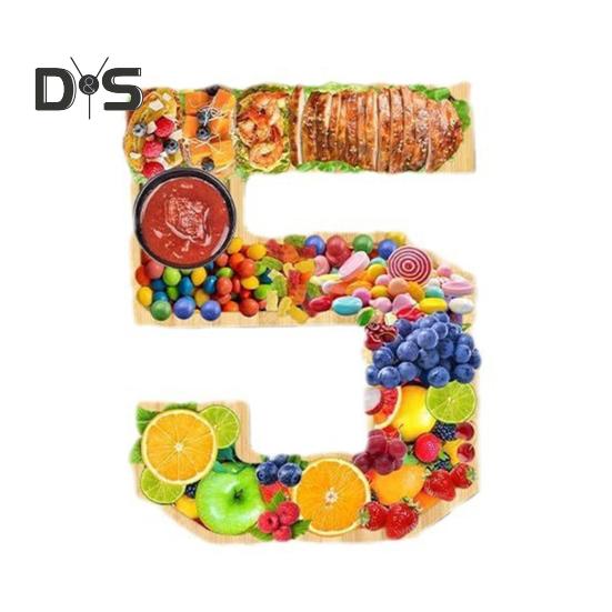 

Деревянная доска для колбасных изделий 2025 г. Украшения для выпускного, заполняемые цифры, поднос для фруктов, сыра, овощей, конфет, тортов, праздничный Новый год S