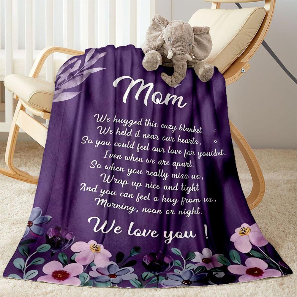 1pc Mom Quotes Blanket Comfortable Soft Lightweight Multi Purpose Blanket for Travel Camping Picnics Sofa Office Bed Living Room Gift for Friends