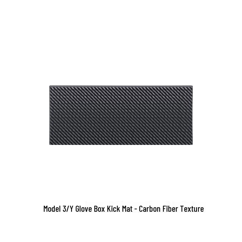 Tesla Model 3/Y Glove Box Kick Mat, Carbon Fiber Texture Door Protector, Interior Accessory.