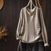 2026 Autumn New Simple Color Block Knit Sweater - Distressed, Loose, Round Neck Pullover