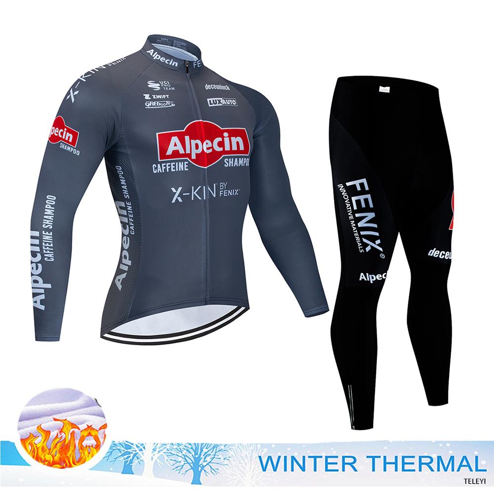 2025 Men's Cycling Outfit Set  Man Mountain Bike Jersey Clothes Winter Thermal Fleece Clothing Sportswear Bicycle Tricuta Bib