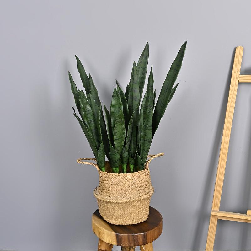 1 Adet Sansevieria Bahçe Yaprakları Ofis Yapay Kaplan Piran Ev Tropikal Mağaza Dekoru Sahte Bitkiler Gerçek Dokunuş Plastik