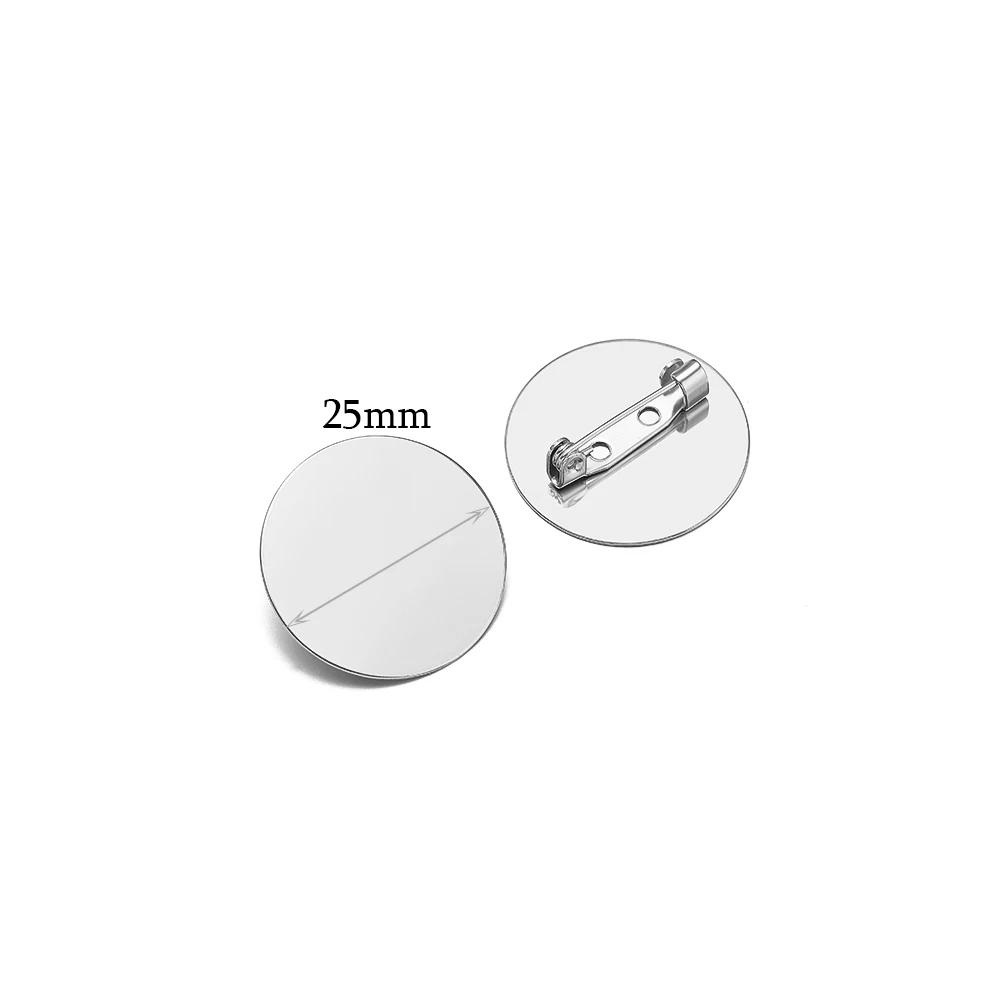10pcs Stainless Steel 15mm 20mm Brooches Base Blank Tray Cabochon Cameo Settings for DIY Jewelry Findings Clothes Decoration