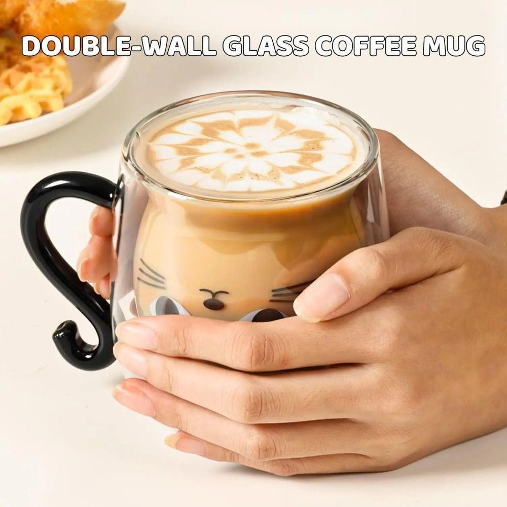 Double-Walled Espresso Coffee Cups Glass Water Cups Insulated Coffee Mugs  Gift
