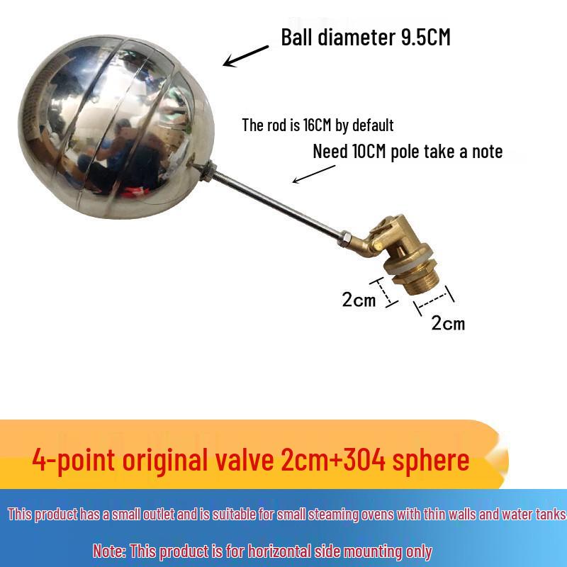 4/6-Point Water Heater Float & Inlet Valve for Steamers and Water Tanks
