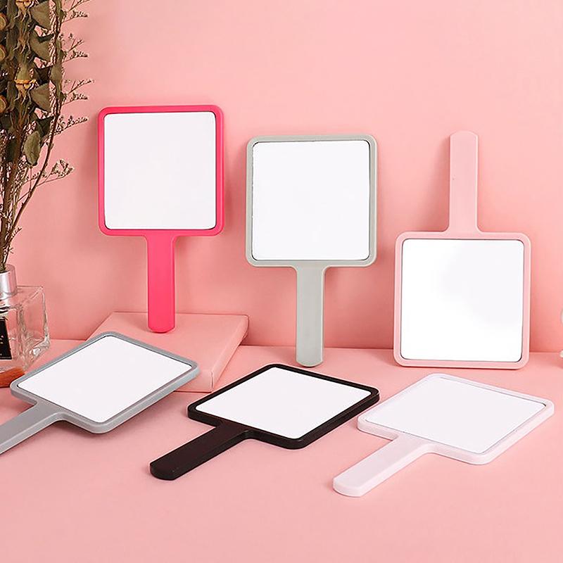 Kirpik Uzatma El Makyaj Aynası Kare Makyaj Makyaj Aynası Saplı El Aynası Spa Salonu Kompakt Aynalar