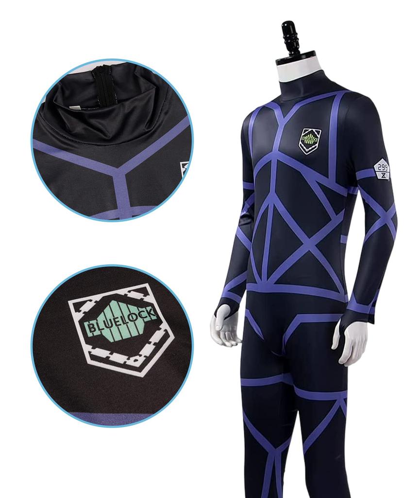 Blue Lock Cosplay Kiyo Yoichi Cosplay Kostým s Kiyo Yoichi Fotbalový Tréninkový Tým Isagi První Číslo Dresu Blue Lock Hodnost 299 Budova Modrá Paruka