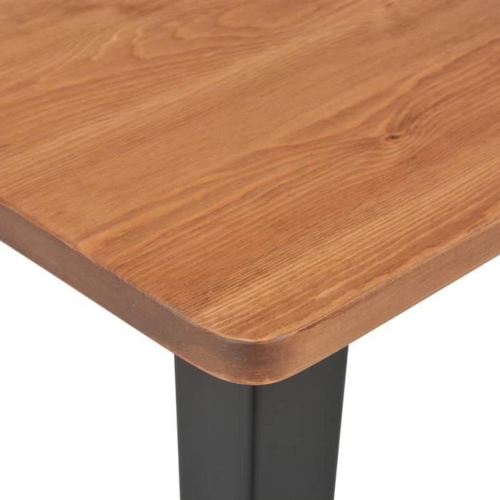 VidaXL Table de bar Noir 60x60x108 cm Pinède et acier