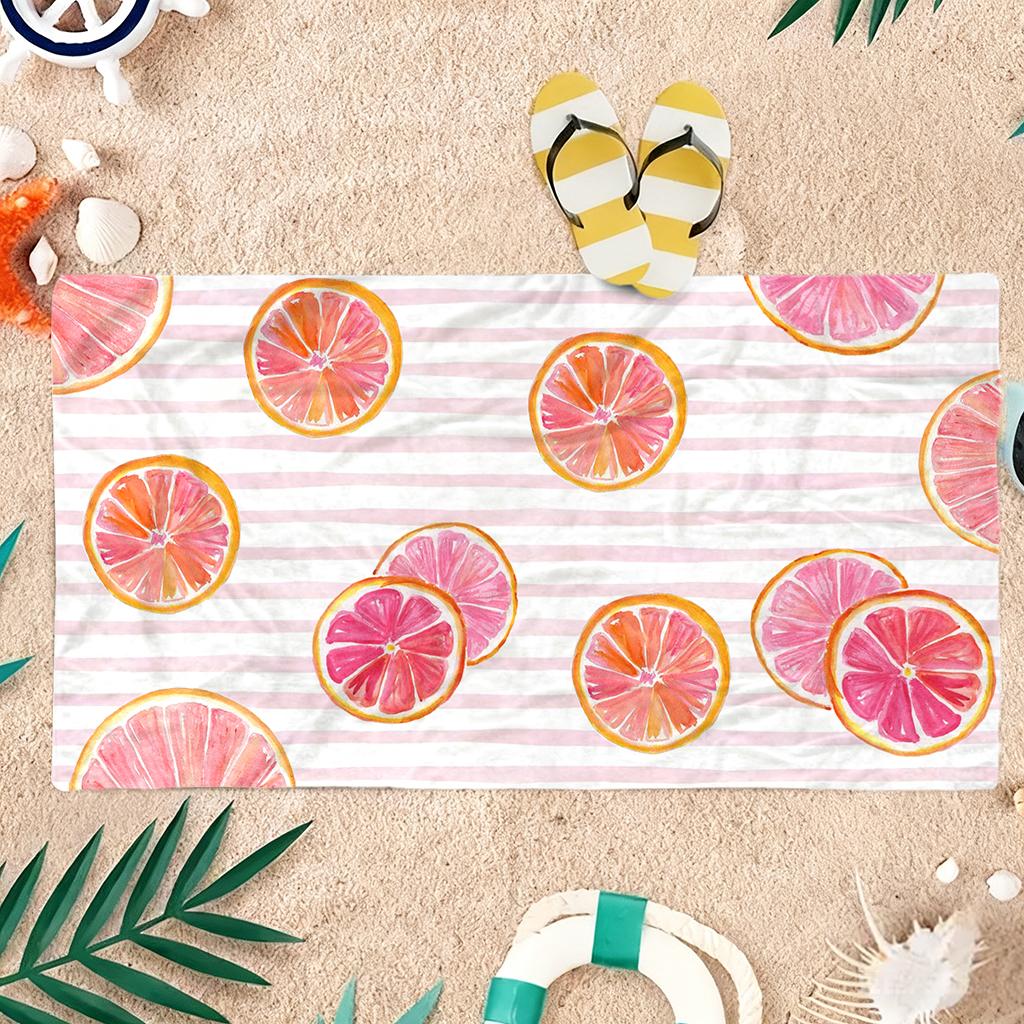 1pc Grapefruit Slices Beach Towel Quick-drying Super Absorbent Suitable for Swimming Beach Pool Gym Yoga Summer Gift for Friends