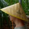 Bamboo Weaving Large Brim Straw Hat: Sunshade and Rainproof for Men and Women, Ideal for Travel, Farming, and Dance Props.