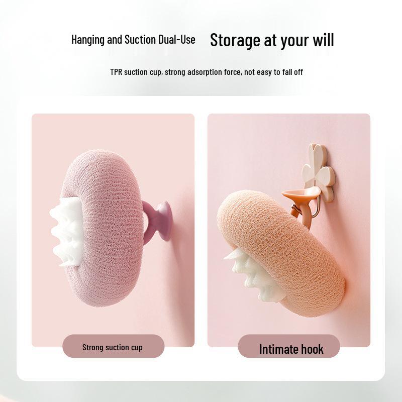 Sunflower Two-in-One Bath Scrubber with Suction Cup - High-Grade Shower Sponge for Girls.