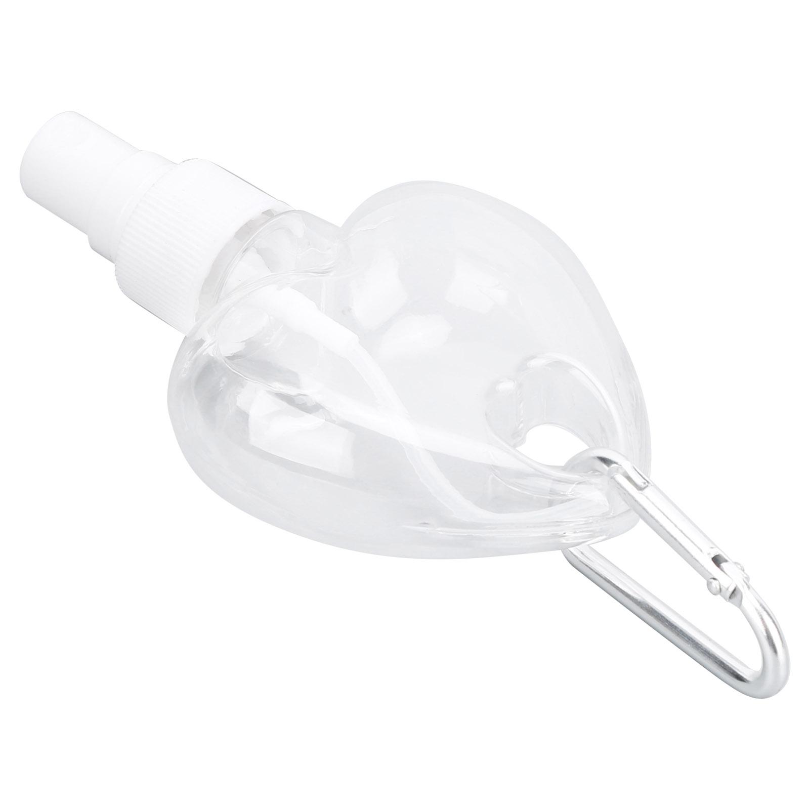 

Travel Empty Spray Bottle with Keychain 50ml Transparent Heart Shape Plastic Containers(Buse de pulverisation blanche )