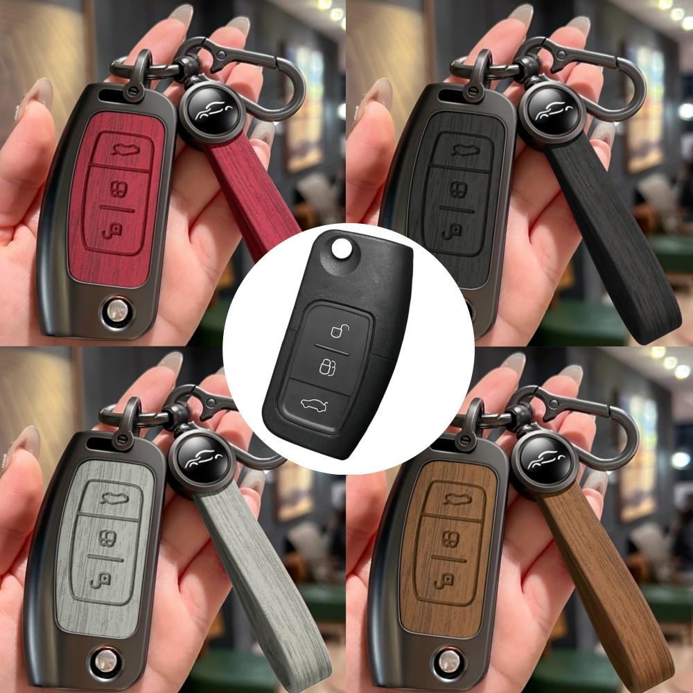Shell Fob Metal Car Folding Key Case Holder Full Cover For Ford Focus 2 Falcon Escape Galaxy Kuga B-Max C-Max Ecosport Fiesta