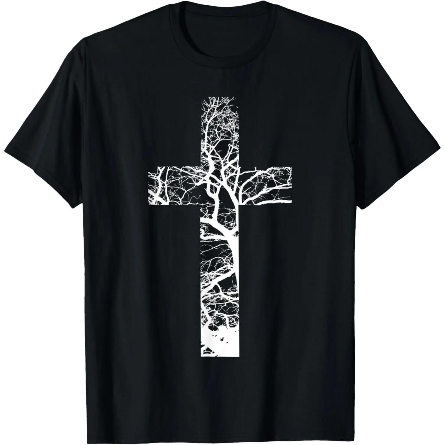 Tree Christian Cross T-Shirt S чёрный