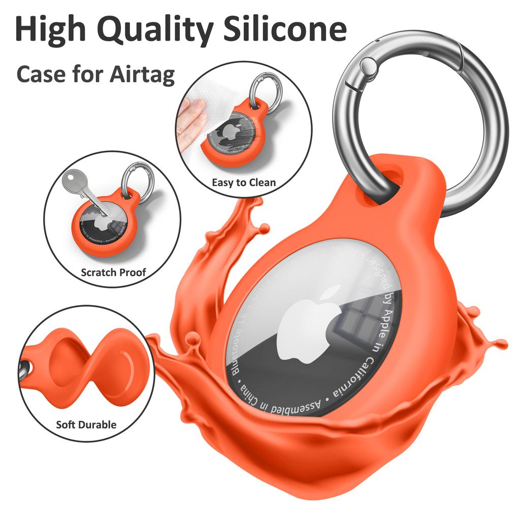 TPU Cover for Apple Air Tag Holder with Keychain Protective Shell Tracker Accessories Anti-scratch Sleeve For Apple Air Tag Case 2