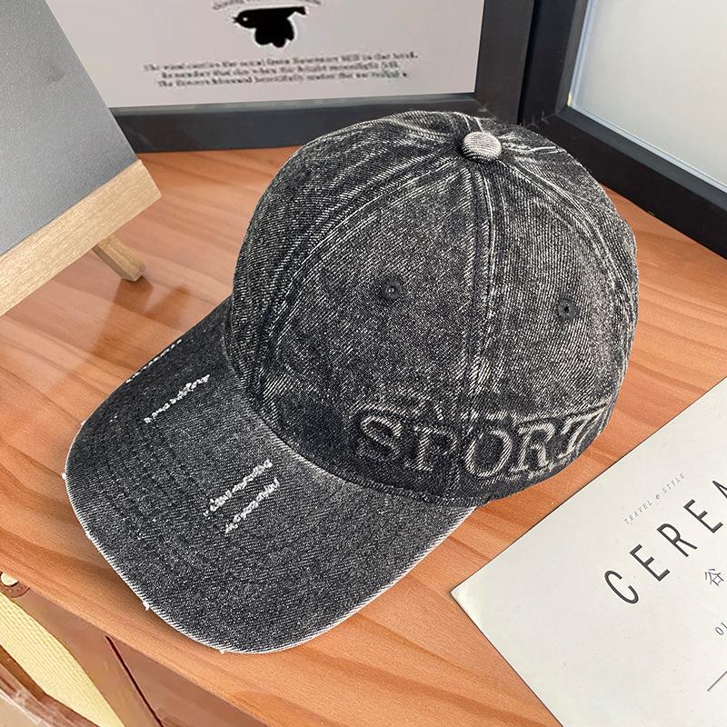 Spring and Summer Versatile Big Head Circumference Denim Baseball Cap Women