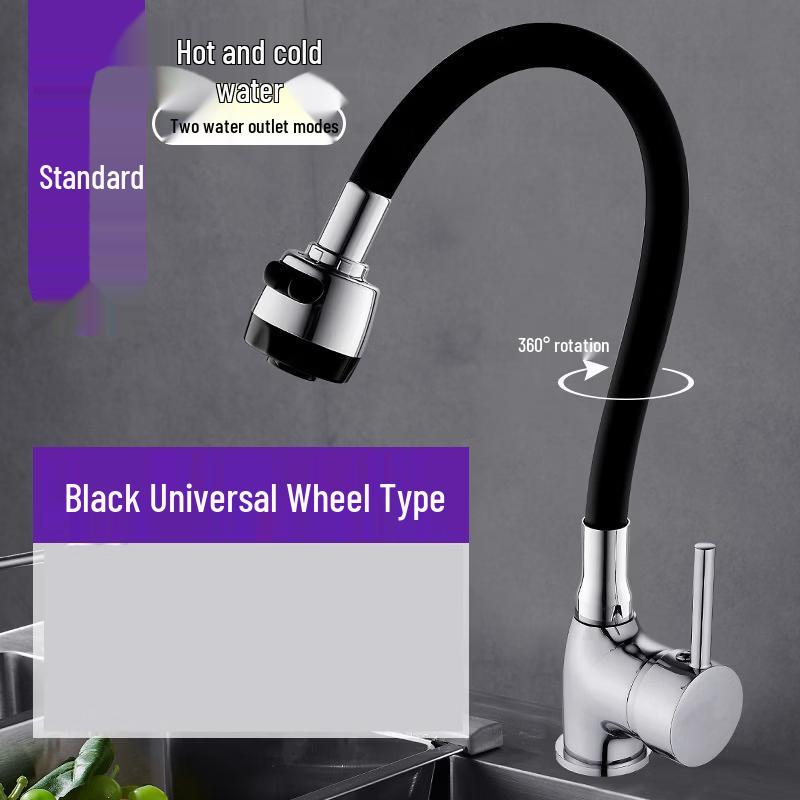 TLXT Wall-Mounted Kitchen Faucet with Flexible Spout