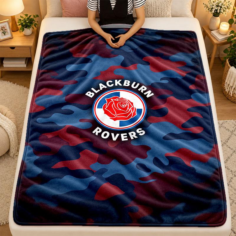 Flannel BlanketBlackburn Rovers Football Warm Soft Throw Blanket for Indoor Sofa Bed Living Room Use