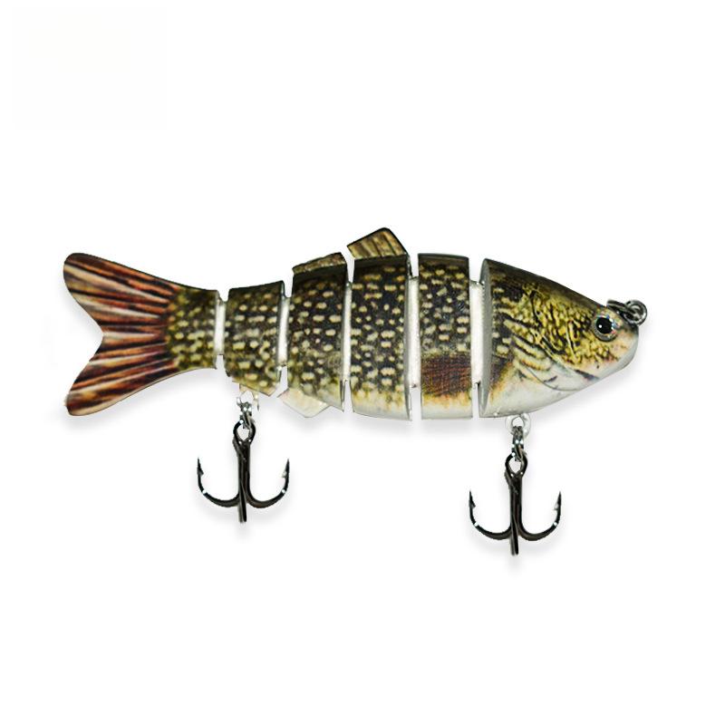 Fishing Lure 5 Segments Crank 3D Eyes Fish Shape Tackle Hook 10cm/17g 1pc