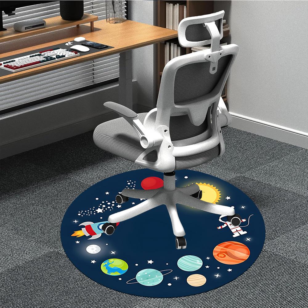 

1pc Cosmic Exploration Chair Carpet for Office, Round Polyester Mat, Indoor Decor for Office, Washable Non-slip Carpet yy251219098 80cm by 80cm