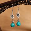 Original Design Earrings Simple High-end Turquoise Earrings Retro Long Earrings Women