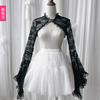 Cappotto sexy in pizzo da discoteca camice cheongsam fibbia maniche lunghe esterno con top stile dark goth di Halloween donna