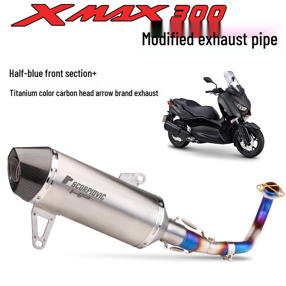 XMAX300 Motorcycle/Scooter Exhaust System – Stainless Steel Front, Yoshimura Akrapovič SC Rear