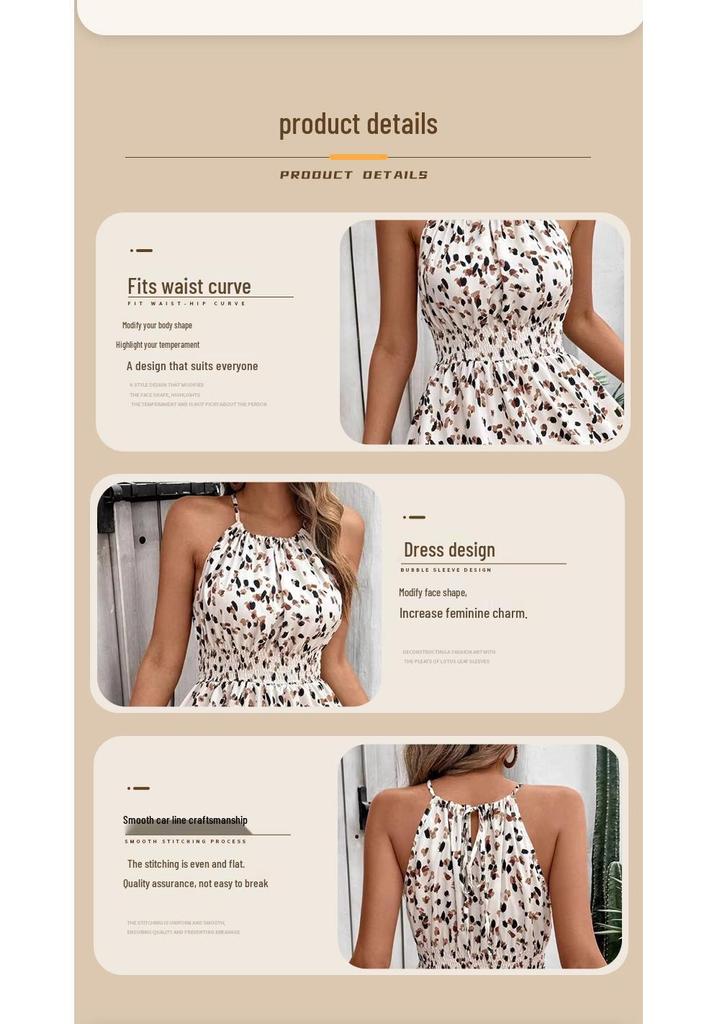 European Bohemian Halter Neck Ruffled Floral Mini Dress - Summer Vacation Beachwear for Women