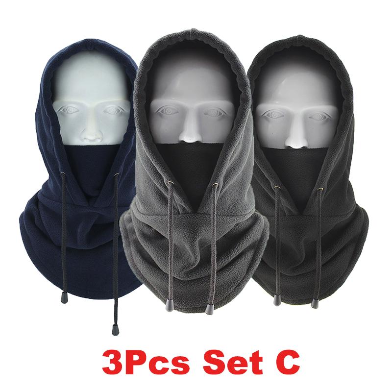 Winter Warm Balaclava Motorcycle Riding Full Face Mask Hat Thermal Windproof Cycling Cap Men Women Fleece Neck Warmer Scarf Hats