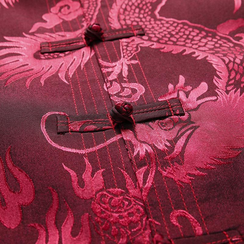 Men's Summer Ice Silk Tang Suit: Short-sleeved Chinese Hanfu