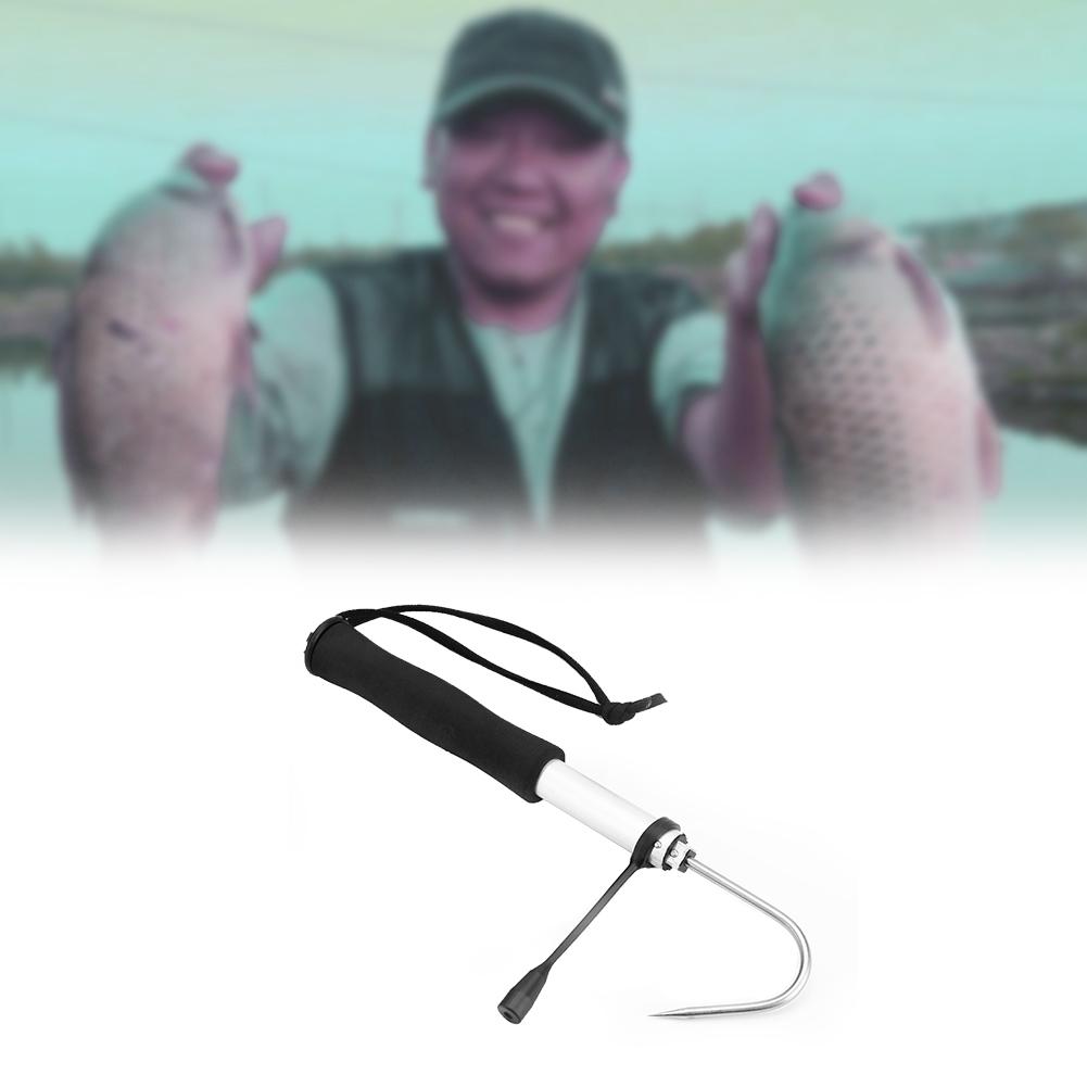 Retractable, Hand Gaff, Aluminium Alloy Shaft, Stainless Steel Hook Soft EVA Handle With Protective
