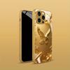 Golden Eagle Pattern Gold Metallic Paint Glass Phone Case For iPhone 17 16 15 14 13 12 11 Pro Max 15 14 Plus 17Air 16E Cover