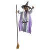 Flying Witch Decoration with Terrifying Sounds & Lights Halloween Props Flying Witch Decor for Garden Yard Lawn Indoor