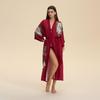 Yaoting Satin Plus Size Women's Long Sleeve Pajamas and Bathrobe Set - Spring/Fall Collection WP5021
