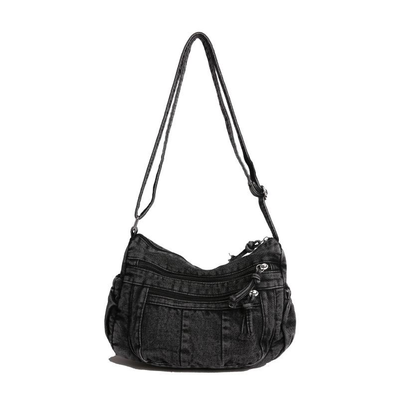 Retro Denim Bag Women's New Fashion Commuter Tote Bag Casual Simple Large Capacity Shoulder Crossbody
