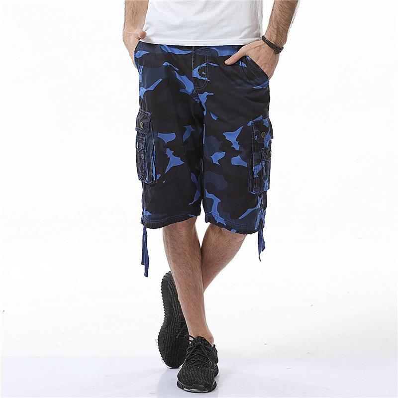 2025 Summer Men's Loose Casual Five-Pocket Work Pants Camouflage Shorts