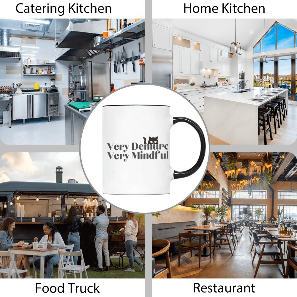 2 Pcs 3A Grade 11 Oz Very Demure Very Mindful Ceramic Coffee Mug for Room Halloween Decoration Birthday Christmas Holiday Gift B