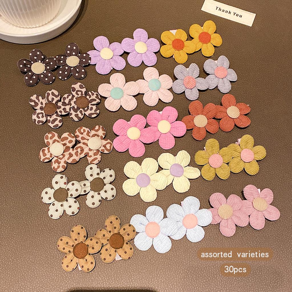 30 Sweet Wind Colored Random Hair Clips and Headflowers Suitable for Daily Use As Hair Accessories