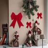 New Flocking Christmas Tree Bowknot Topper Red 28*43cm Xmas Tree Ornament DIY Red Bow Decor Door Mounted