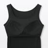 MUJI Smooth Ribbed Bra Tank XL Women's Top, FCB57A6S, Black,