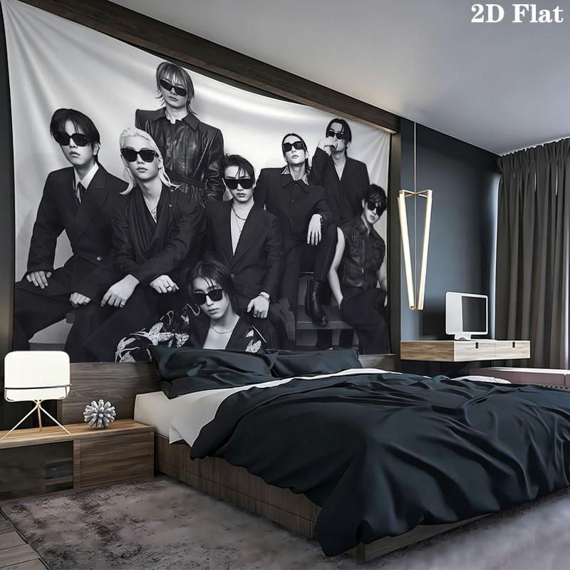 SKZ Wall tapestry, aesthetic printed fabric blanket, suitable for bedroom, living room, and home decor.
