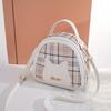 Plaid Cat Handbag Stylish Plaid Cat Face Handbag Adjustable Strap, Zipper Closure, Perfect for Casual Outings & Travel