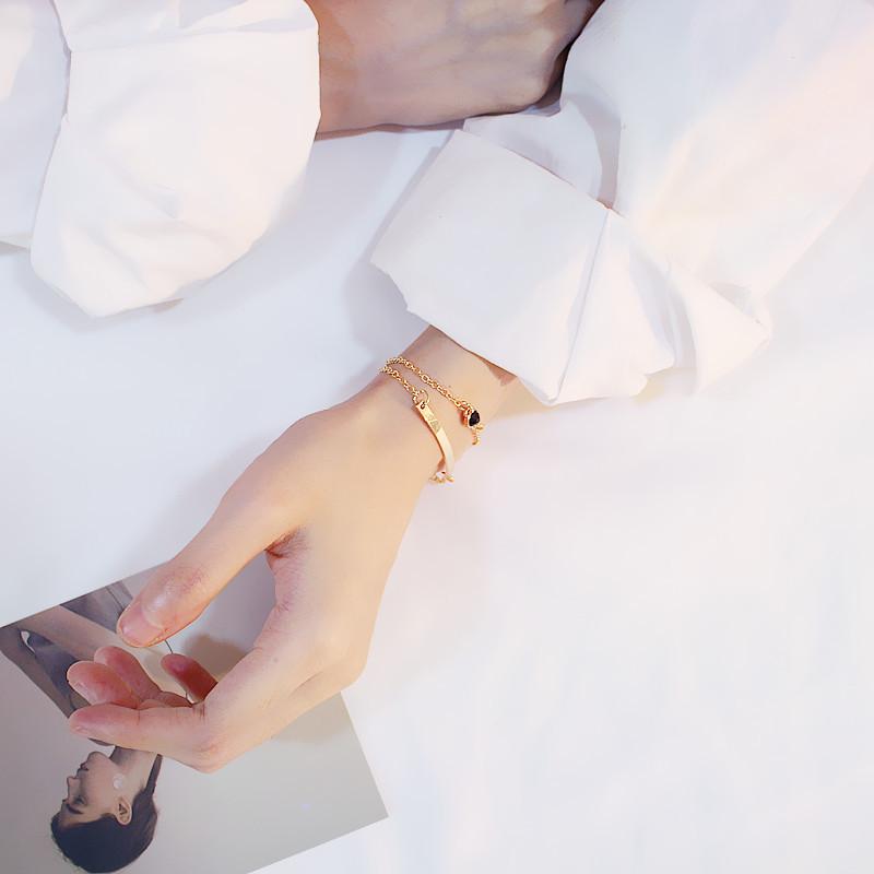 Versatile Double Layer Curved Tube Bracelet: Japanese & Korean Style Jewelry for Women - Ideal Birthday Gift.