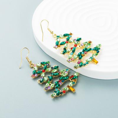 Christmas Tree Exaggerating Fashion Earrings Snowflake Metal Christmas Party Alloy Earrings Creative