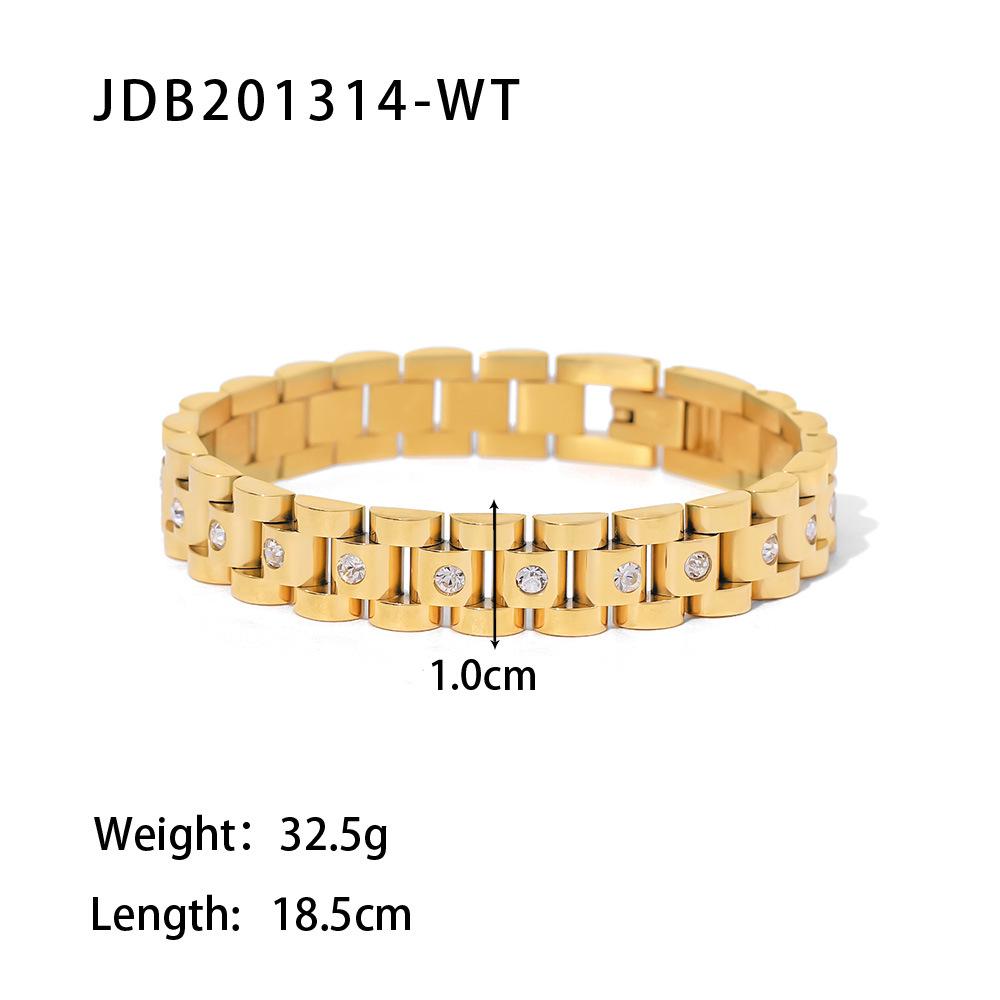 European & American Influencer Style 18K Gold PVD Steel Bracelet Watch Band