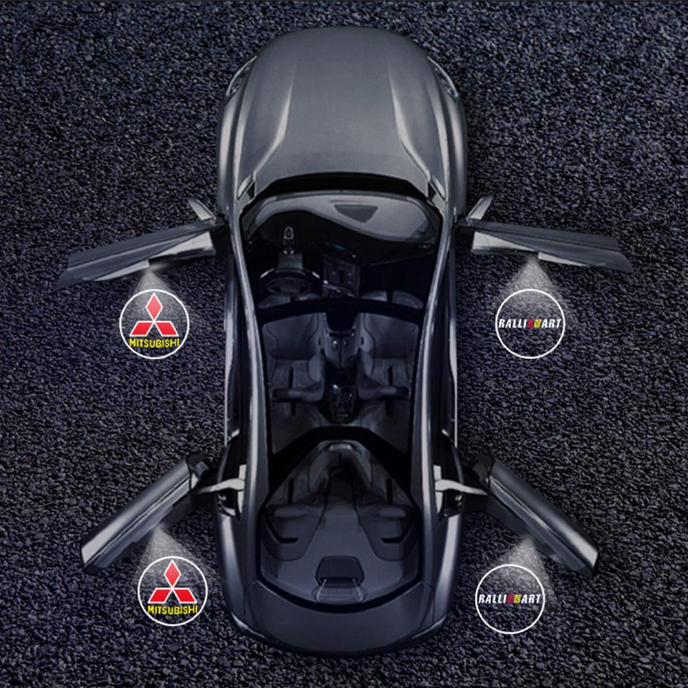 4 Stück LED Auto Tür Logo Willkommenslicht Laser Projektor Lampe Für Mitsubishi Ralliart Lancer EX Outlander ASX Competition Xpander
