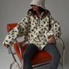 Blommig Polarfleece-tröja Höst och Vinter Mode-tröja Varm Tröja Kasmirtröja Dam