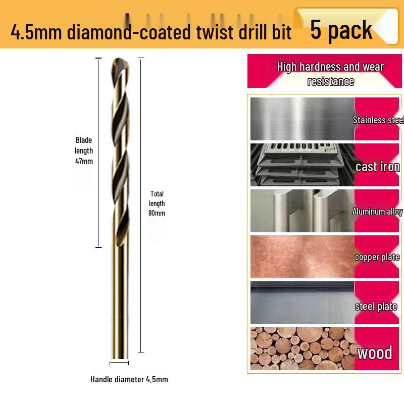 High-Strength Cobalt Stainless Steel Twist Drill Bit with Straight Shank