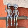 Outer Space Alien Statue Martians Garden Figurine Set Garden Decoration Outdoor Jardineria Decoracion Support Drop Shipped