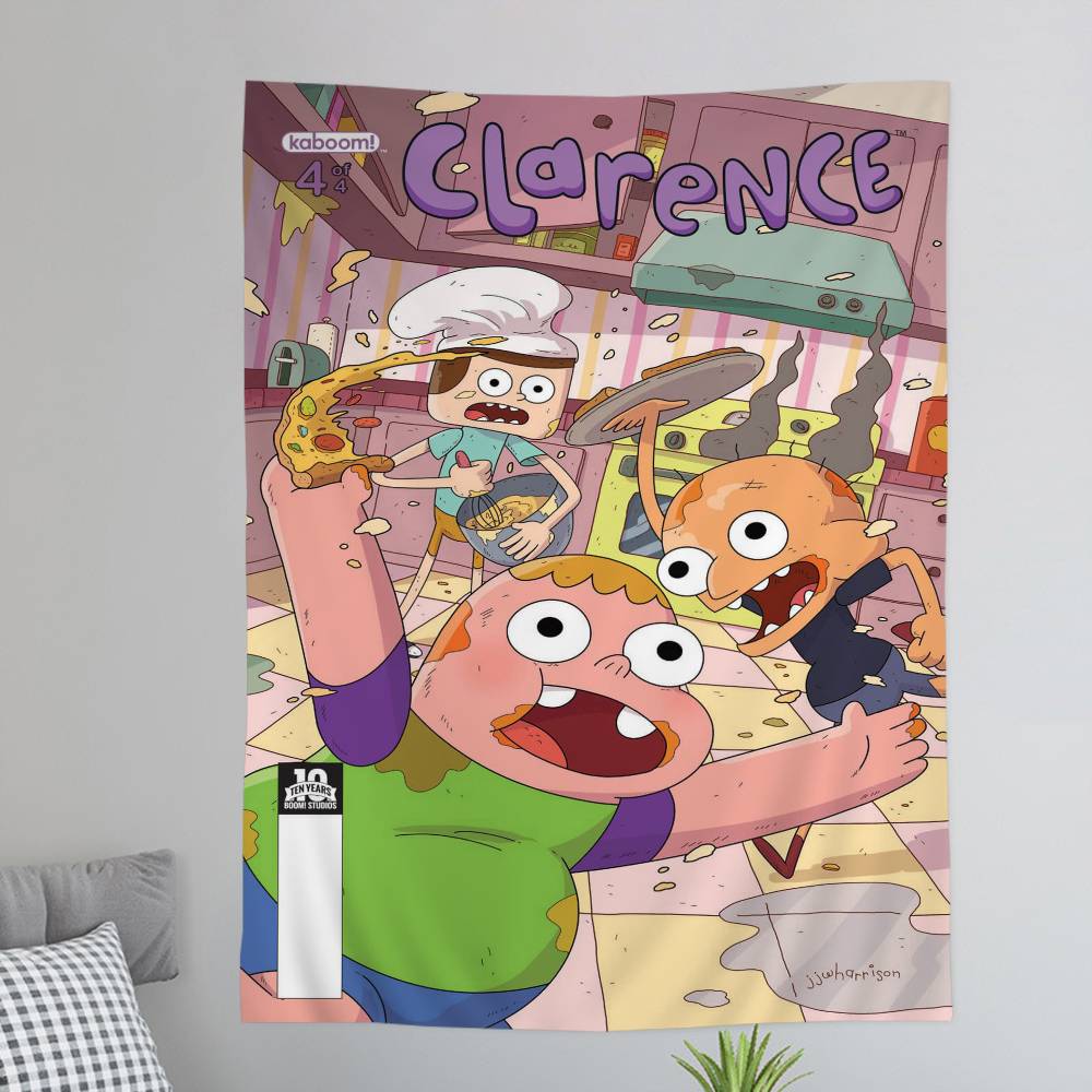 Cartoon CClarences Printed Large Wall Tapestry Hanging Tarot Hippie Wall Rugs Dorm Art Home Decor